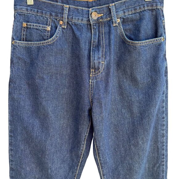 Calvin Klein Mens Dark Wash Relaxed Fit All Cotton Straight Leg Denim Jeans 32x3 - Picture 11 of 11